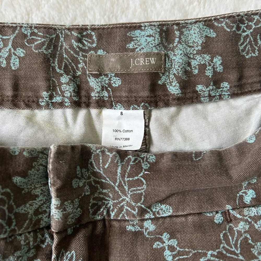 J.Crew Women’s Preloved Vintage Brown Floral Chino Shorts, Size 8 - Picture 3 of 6